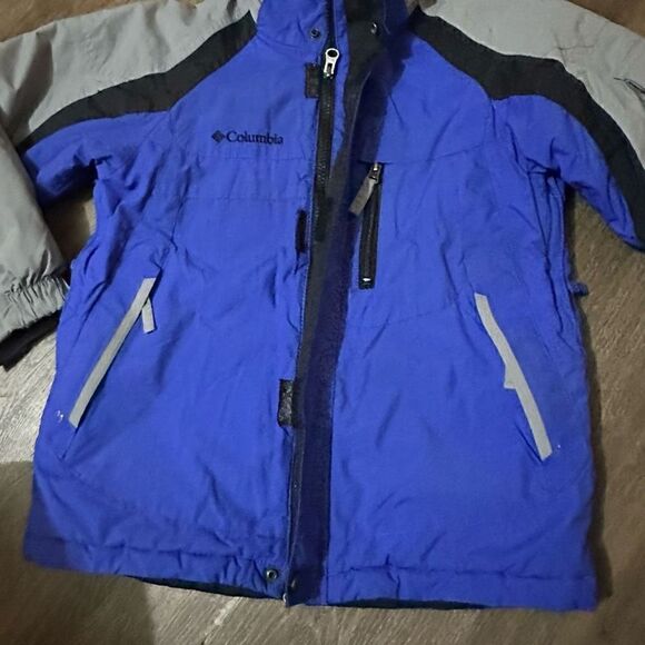 Columbia Boys Ski Jacket Coat Blue Gray Size 8 Youth Omni Tech Waterproof Snow - Picture 8 of 16